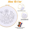 Globleland DIY Flower Embroidery Kits DIY-GL0004-115-4