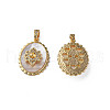 Brass Micro Pave Clear Cubic Zirconia Pendants KK-N233-387-1