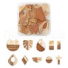 20Pcs 10 Style Resin & Walnut Wood Pendants RESI-LS0001-22-1