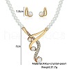 Alloy & Crystal Rhinestone & Plastic Pearl Round Beaded Pendant Necklace & Stud Earring FS-WG9180D-01-4