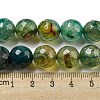 Faceted Natural Dragon Veins Agate Beads Strands G-F447-12mm-P04-5