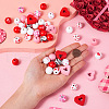  180Pcs 13 Styles Valentine's Day Spray Painted Natural Wood Beads WOOD-TA0002-01-6