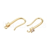 Brass Micro Pave Clear Cubic Zirconia Earring Hooks ZIRC-R112-06G-2