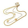 304 Stainless Steel Double Layer Link Chain Necklaces NJEW-R026-01G-02-4
