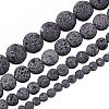 Olycraft 4 Strands 4 Style Unwaxed Natural Lava Rock Bead Strands G-OC0002-85-1