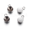 201 Stainless Steel Charm Rhinestone Settings STAS-P223-19P-8mm-1