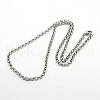 Tarnish Resistant Rolo Chain Necklace for Men NJEW-F027-14-3.5mm-1