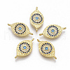 Brass Micro Pave Cubic Zirconia Links connectors ZIRC-T005-032G-1