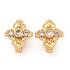 Brass Micro Pave Clear Cubic Zirconia Hook Clasps KK-H513-12G-1