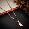 Beebeecraft 1Pc 304 Stainless Steel Figaro Chain Number Pendant Necklaces NJEW-BBC0001-28E-G-4