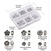 120Pcs 6 Style Tibetan Style Alloy Flower Beads TIBE-YW0001-26-5