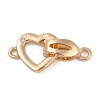 Heart Brass Fold Over Clasps FIND-U017-19G-1