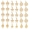 HOBBIESAY 30Pcs 3 Style Rack Plating Brass Charms KK-HY0001-84-1