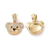 Brass Cubic Zirconia Pendants KK-G453-27G-1