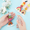 5Pcs 5 Styles Rainbow Wool Felt Car Air Vent Clips HJEW-DR00041-5