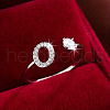Brass & Cubic Zirconia Cuff Rings WG53F6D-15-1