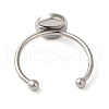Non-Tarnish 304 Stainless Steel Open Cuff Ring Components X-STAS-I306-05B-P-3
