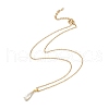 Clear Cubic Zirconia Teardrop Pendant Necklace NJEW-O125-60G-3