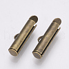 Brass Slide On End Clasp Tubes KK-Q747-11D-AB-1