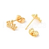304 Stainless Steel Tiny Crown Stud Earrings with 316 Stainless Steel Pins for Women EJEW-J043-18G-2