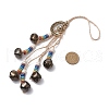 Natural Lava Rock & Iron Bell Pendant Decoration HJEW-JM02418-3