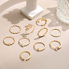 10Pcs Alloy with Crystal Rhinestone Finger Rings WG3531F-01-4