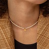 Alloy Letter A Pendant CCB & Imitation Peal Beaded Necklaces for Women WGAD56C-01-1