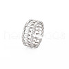 304 Stainless Steel Oval Wrap Open Cuff Ring for Women RJEW-S405-154P-3