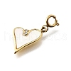 Heart 304 Stainless Steel Rhinestone Pendant Decorations STAS-H202-03G-2