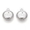 Brass Micro Pave Clear Cubic Zirconia Charms KK-N267-15P-1