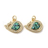 Rack Plating Brass Micro Pave Cubic Zirconia with Synthetic Opal Pendants KK-D088-38G-01-1