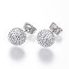 Rhinestone Ball Stud Earrings EJEW-F063-B02-1