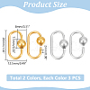 Unicraftale 6Pcs 2 Colors 304 Stainless Steel Screw Carabiner Lock Charms STAS-UN0060-76-3