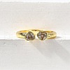 Brass Micro Pave Cubic Zirconia Cuff Rings for Women RJEW-F181-09G-01-4