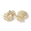 Brass Micro Pave Clear Cubic Zirconia Charms KK-G491-08G-2