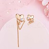 Clear Cubic Zirconia Heart with Moon & Star Asymmetrical Earrings JE968A-4