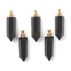 Faceted Natural Black Agate Pointed Pendants G-H252-F05-1