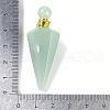 Natural Green Aventurine Faceted Cone Openable Perfume Bottle Big Pendants G-L524-18G-13-4