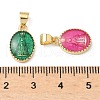 Brass Enamel Pendants KK-Q068-35G-3