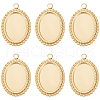 Beebeecraft 6Pcs 304 Stainless Steel Pendant Cabochon Settings STAS-BBC0004-68G-1