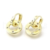 Flat Round Brass Micro Pave Cubic Zirconia Hoop Earrings EJEW-U061-02G-02-4