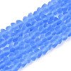 Frosted Transparent Glass Beads Strands GLAA-N016-4mm-05-1