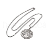 304 Stainless Steel Buddha Yoga Tree of Life Pendant Necklaces NJEW-S440-11P-2