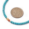 Synthetic Turquoise & Natural Carnelian Beaded Necklaces NJEW-TA00161-3