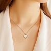 ANATTASOUL 2Pcs 2 Colors Dyed Natural Agate Heart Pendant Necklaces Set with Stainless Steel Cable Chains NJEW-AN0001-71-4
