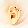 Brass Micro Pave Clear Cubic Zirconia Cuff Earrings EJEW-F370-01G-6