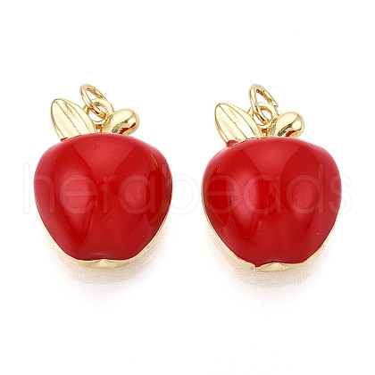 Brass Enamel Pendants KK-N265-06G-1