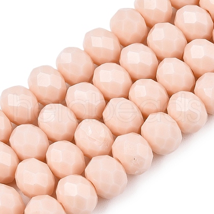 Opaque Solid Color Imitation Jade Glass Beads Strands EGLA-A044-P8mm-D05-1