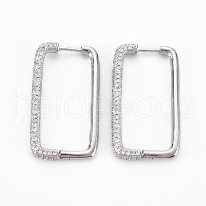 Rectangle Hoop Earrings for Girl Women EJEW-N099-001P-NF-1