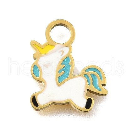 304 Stainless Steel Enamel Charms STAS-K263-88G-1